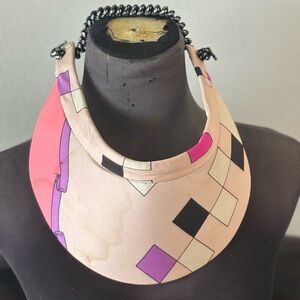 Geometric Patterned silk visor
